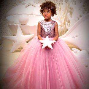 Blush pink flower girl, pageant, etc dress